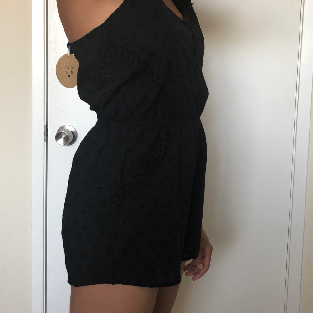 Black Eyelet Romper - Picture 7 of 8